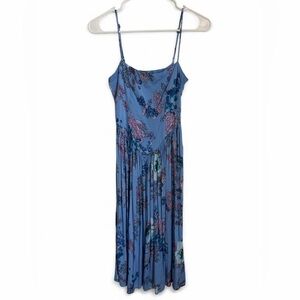 Urban Outfitters Flowy Blue Floral Midi Dress